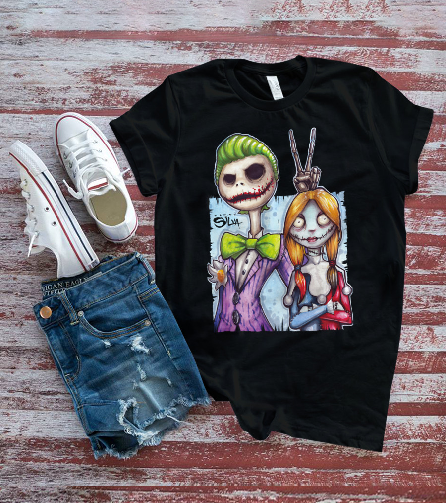 Jack And Sally Danny Silva Art Joker Mashup T-Shirt