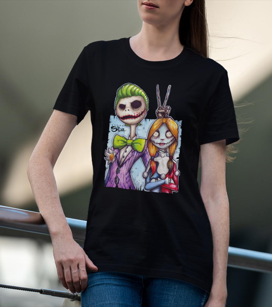 Jack And Sally Danny Silva Art Joker Mashup T-Shirt