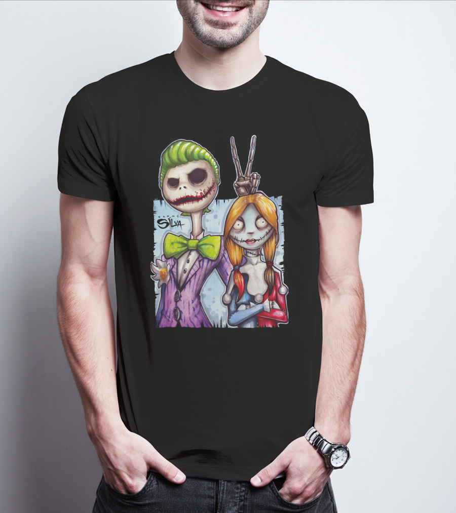 Jack And Sally Danny Silva Art Joker Mashup T-Shirt