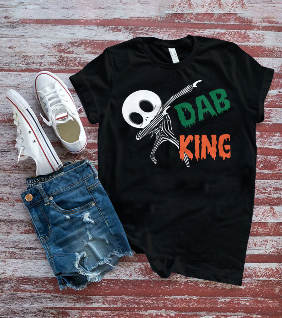 Dab King Skeleton Character In Striped Suit T-Shirt