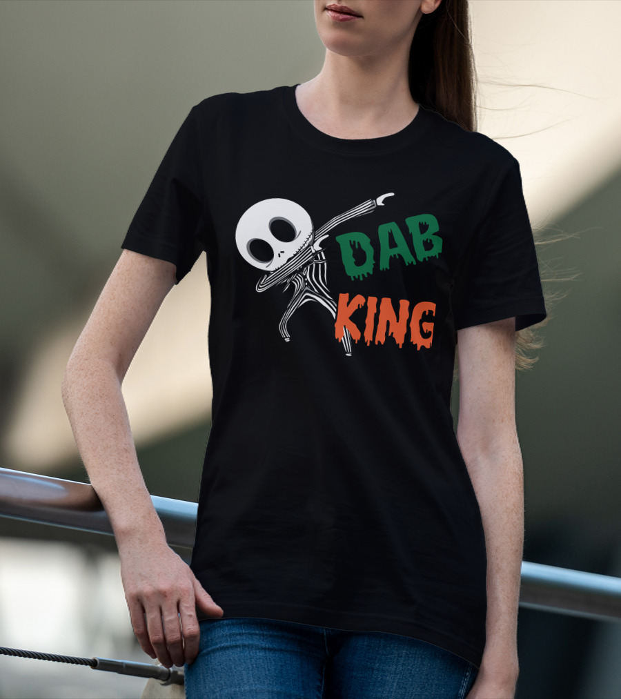 Dab King Skeleton Character In Striped Suit T-Shirt