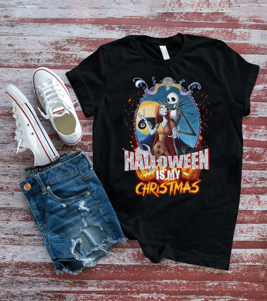 Halloween Is My Christmas Jack And Sally T-Shirt