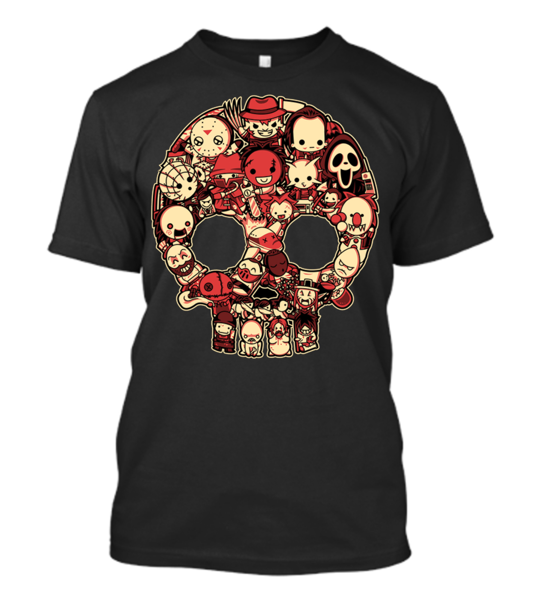 Horror Baby Cute Skull Icon Collage Featuring Classic Movie Characters T-Shirt