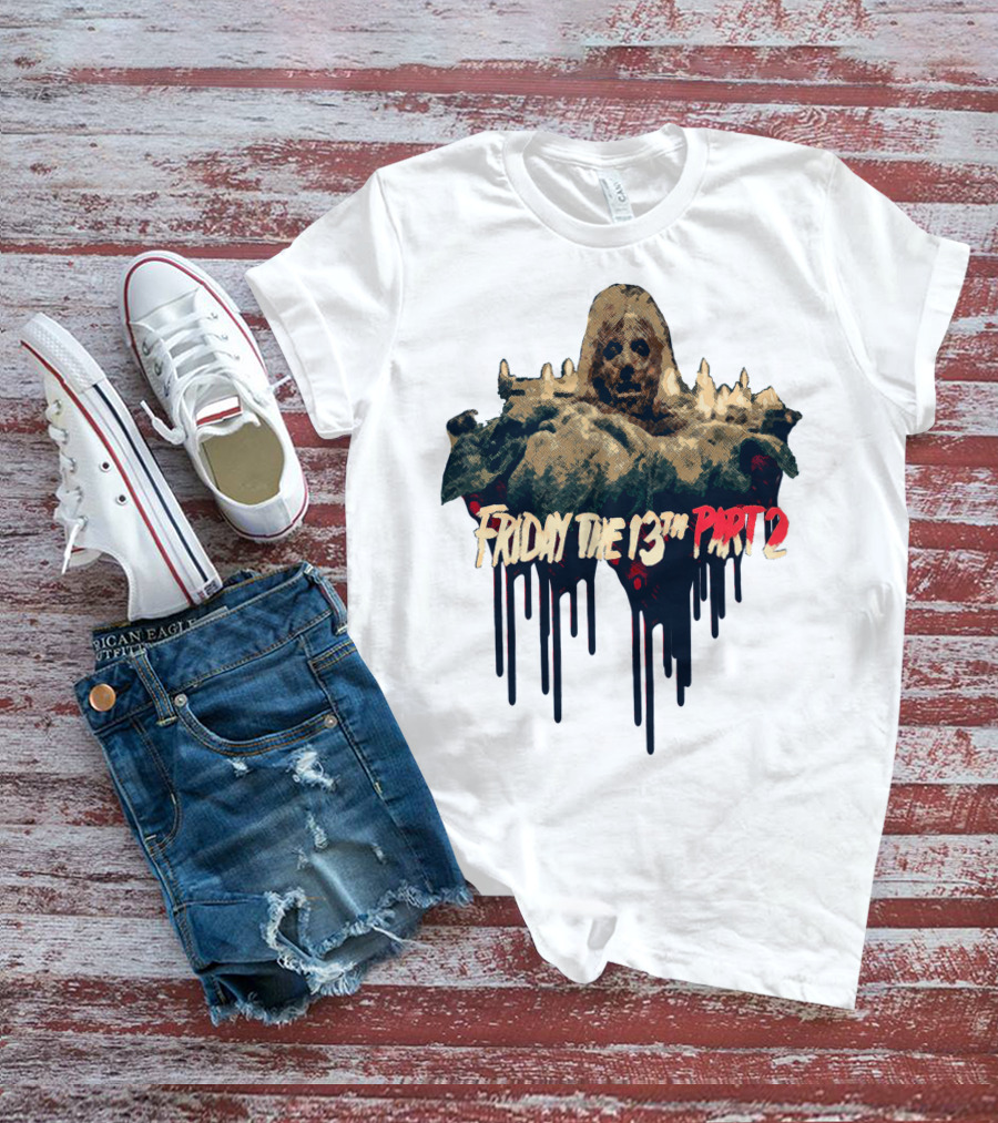 Friday The 13th Part 2 Dripping Mask Horror T-Shirt