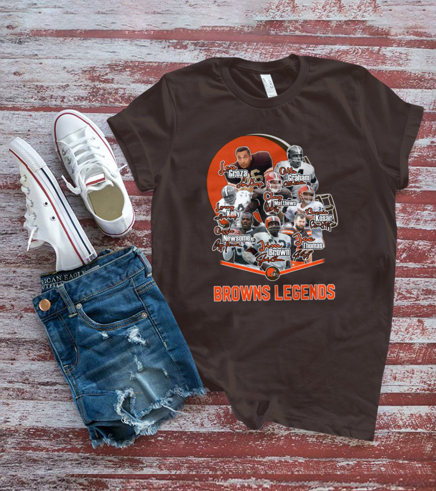 Browns Legends Lou Groza Jim Brown Otto Graham Legendary Players T-Shirt