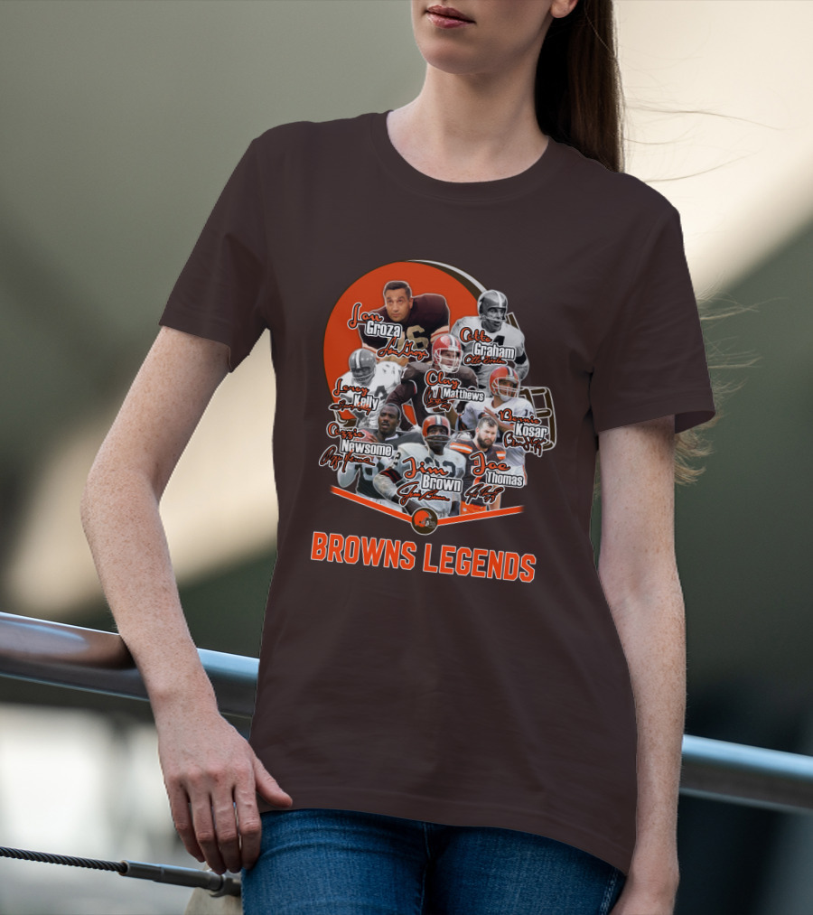 Browns Legends Lou Groza Jim Brown Otto Graham Legendary Players T-Shirt