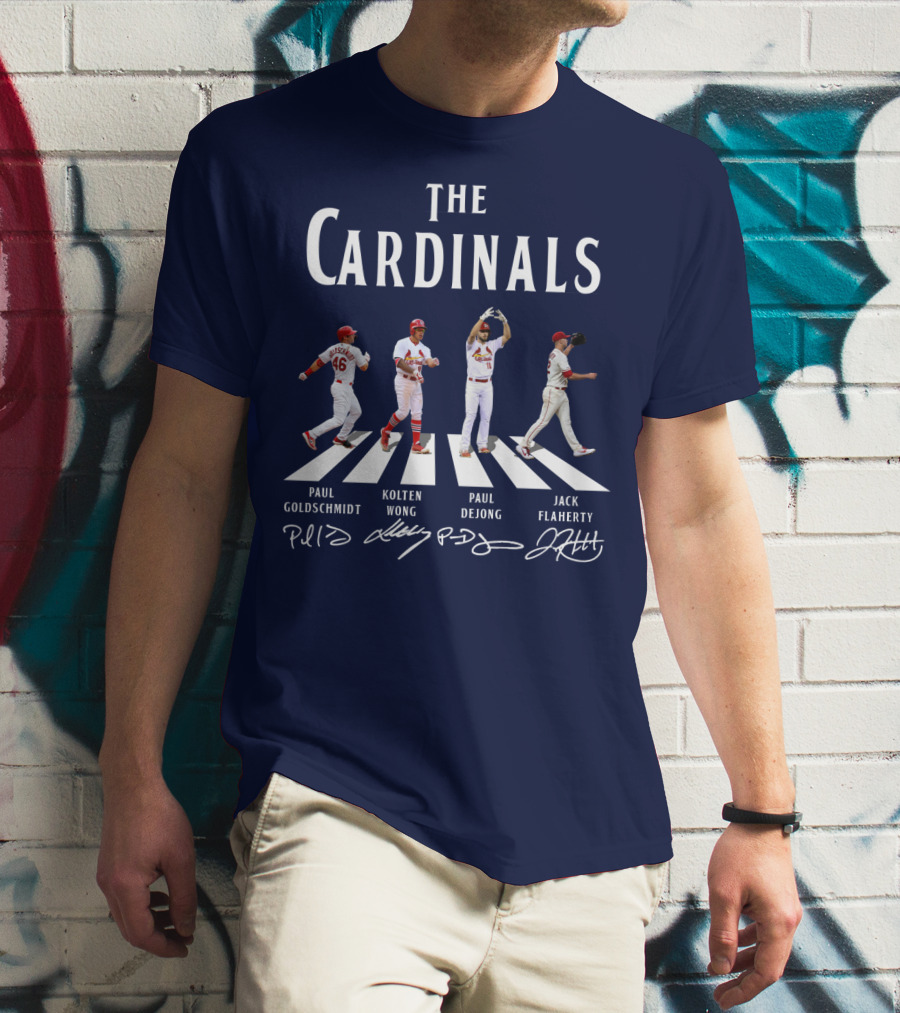 The Cardinals Paul Goldschmidt Kolten Wong Paul DeJong Jack Flaherty Abbey Road Baseball Players T-Shirt