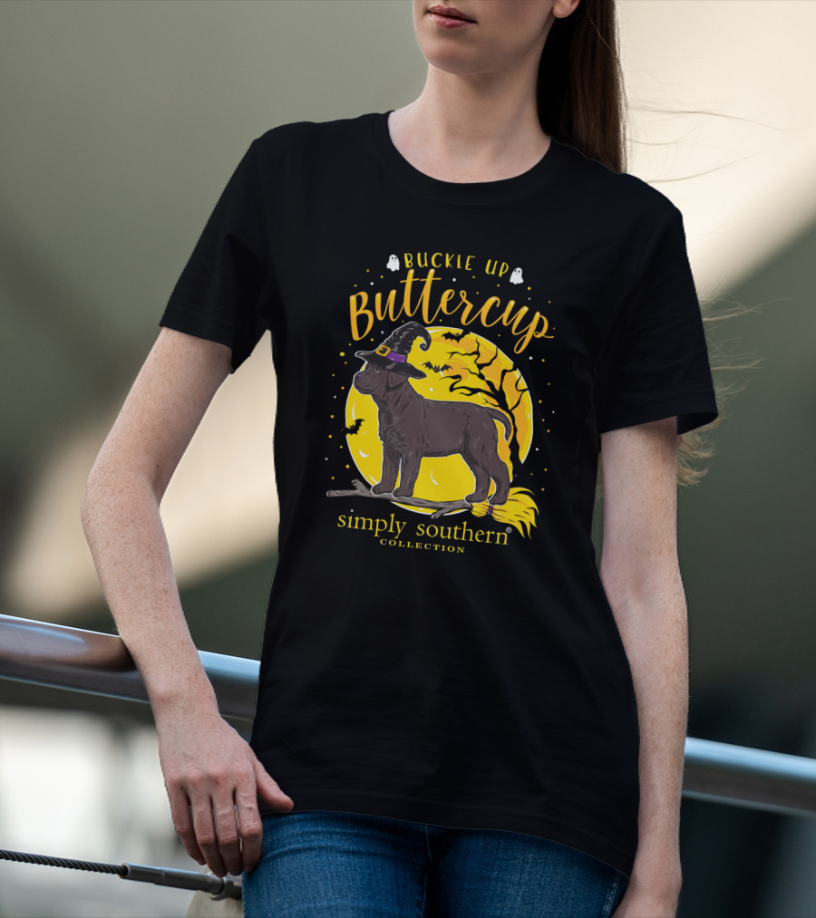 Buckle Up Buttercup Simply Southern Hocus Pocus Witches And Bats Moon T-Shirt