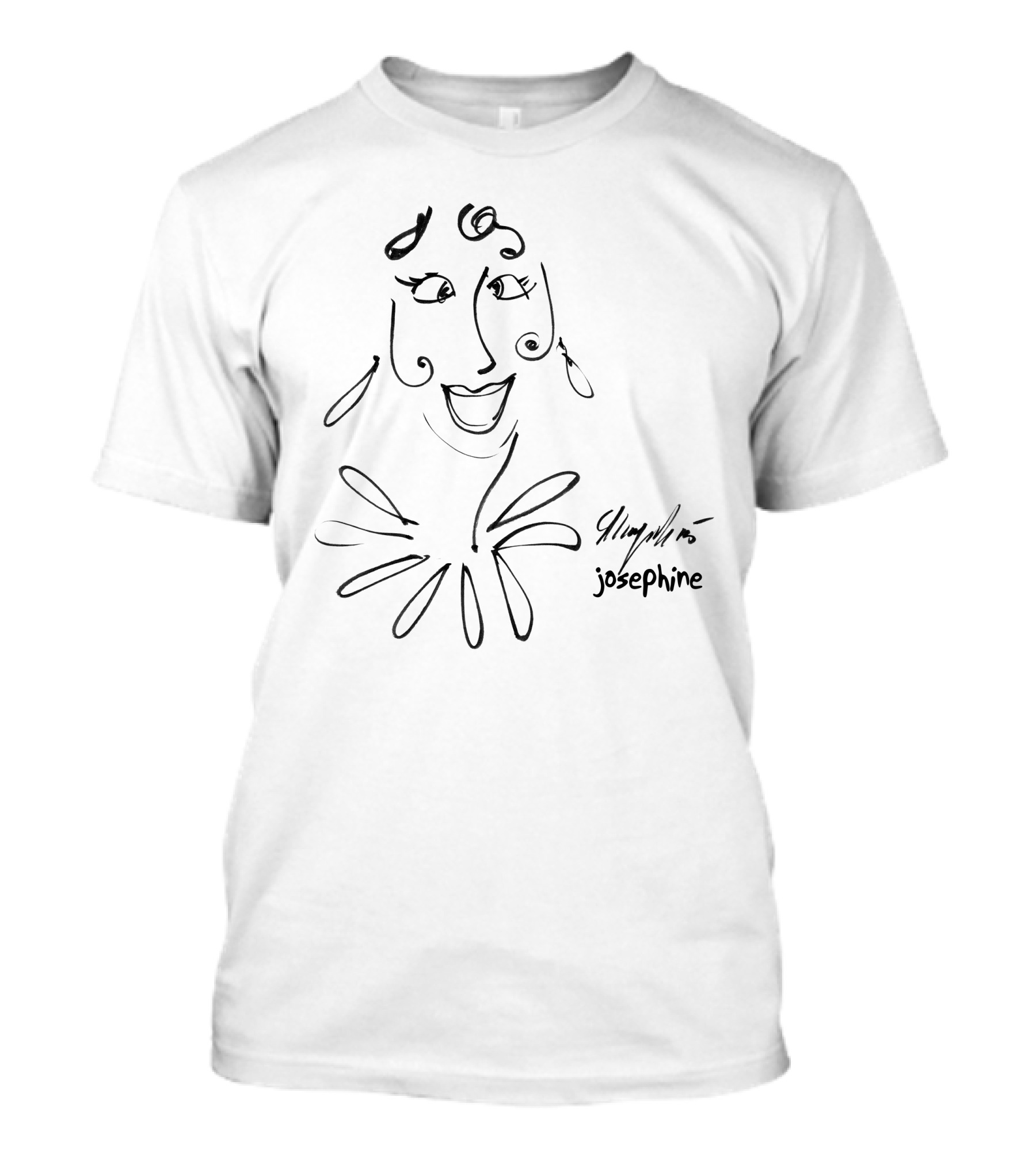 Josephine Baker Elegant Sketch Signature Artistry T-Shirt