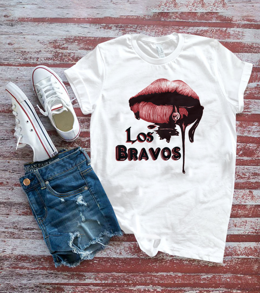 Los Bravos Red Lips Dripping T-Shirt