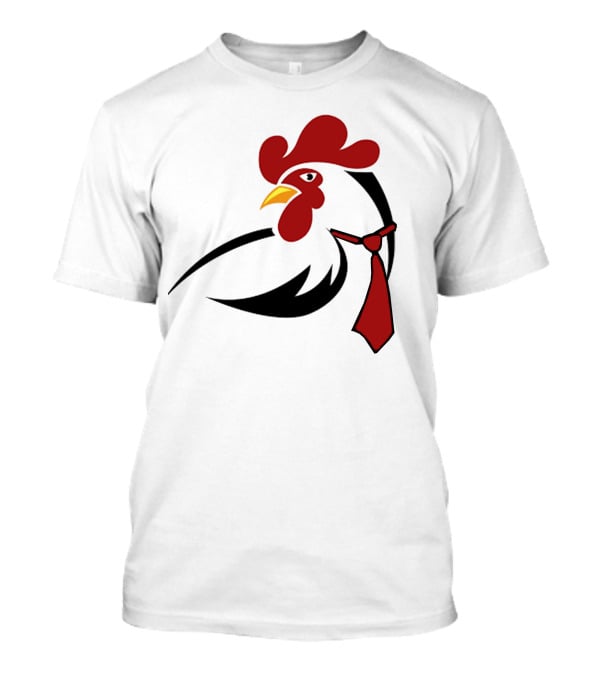 Hen Tie Rooster Necktie Motif T-Shirt