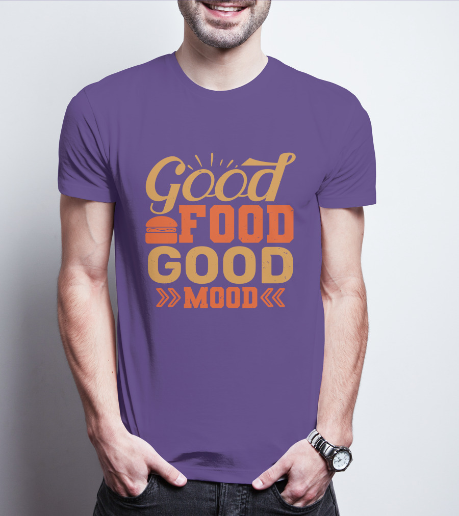 Good Food Good Mood Burger Sunburst Arrows T-Shirt