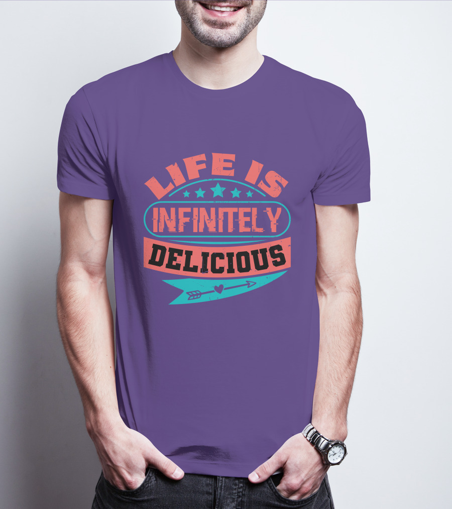 Life Is Infinitely Delicious Stars Arrow Heart T-Shirt