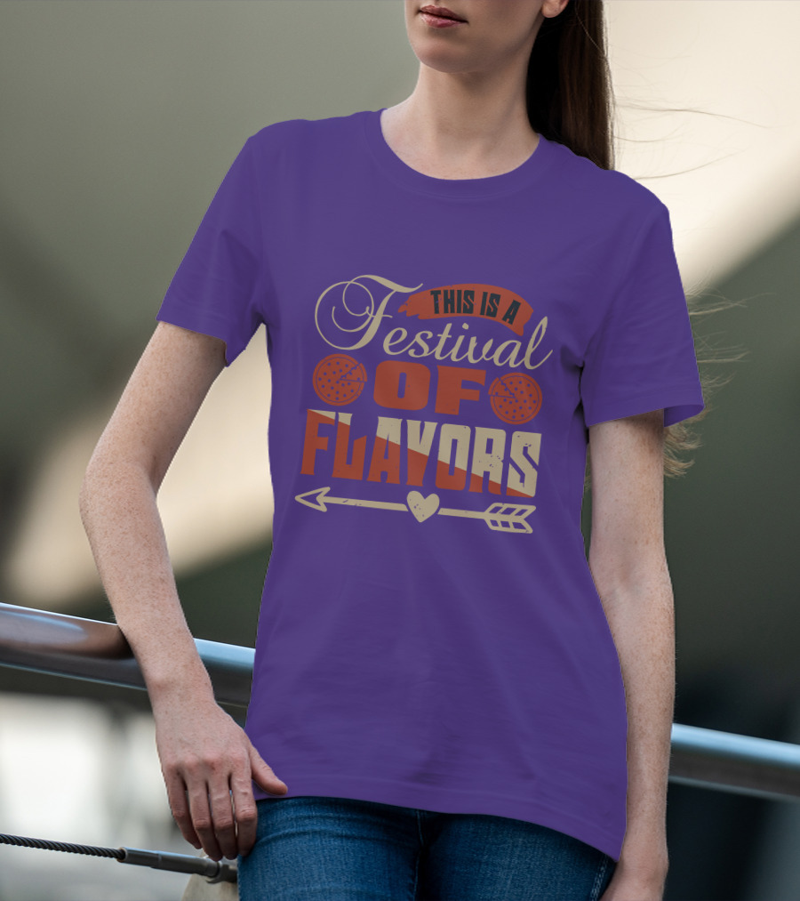 This Is A Festival Of Flavors Arrow Heart And Pepperoni Icons T-Shirt