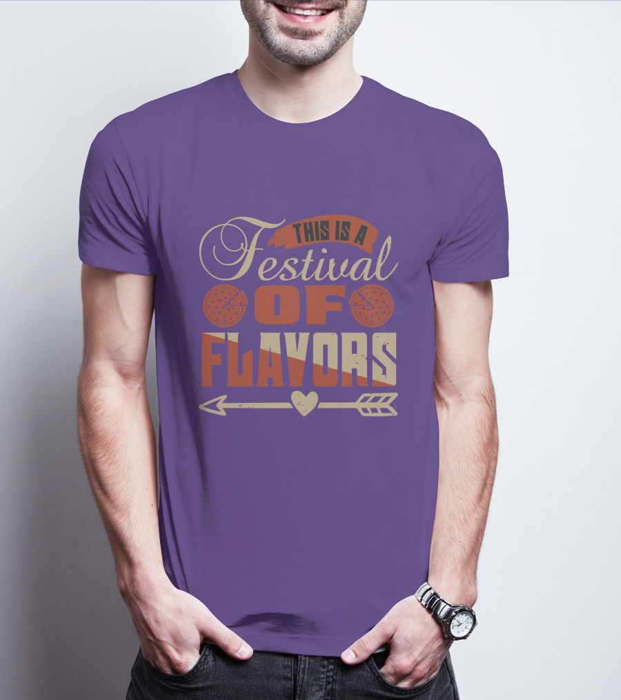 This Is A Festival Of Flavors Arrow Heart And Pepperoni Icons T-Shirt