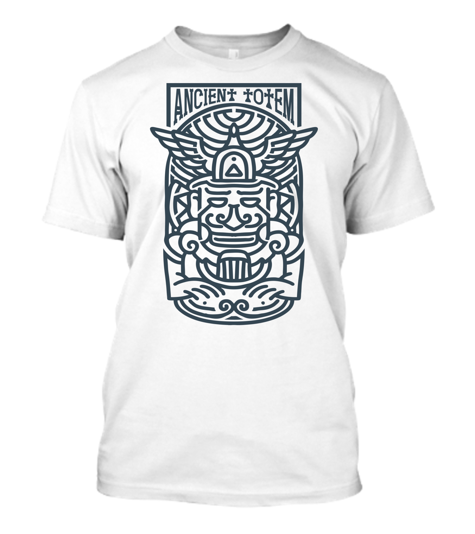 Ancient Totem Monoline Totem Pole Owl Totem Tribal Neon T-Shirt