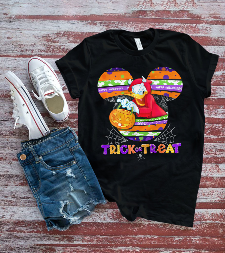 Happy Halloween Trick Or Treat Donald Duck T-Shirt