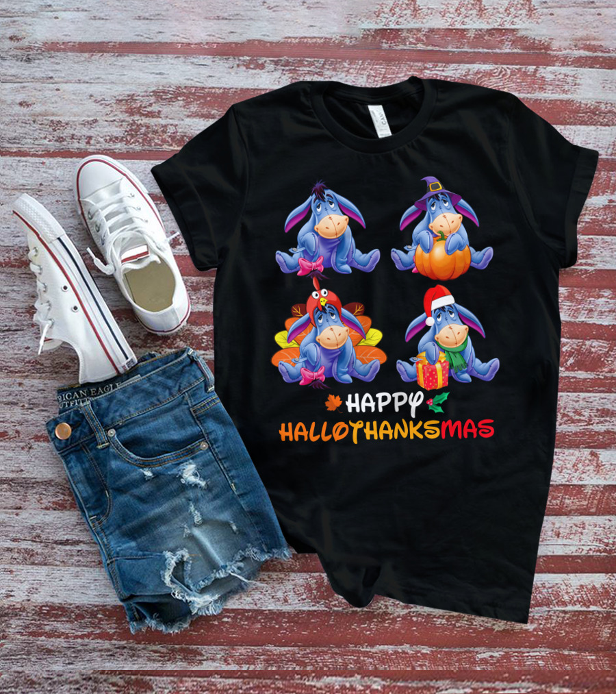 Eeyore Happy Hallowthanksmas T-Shirt