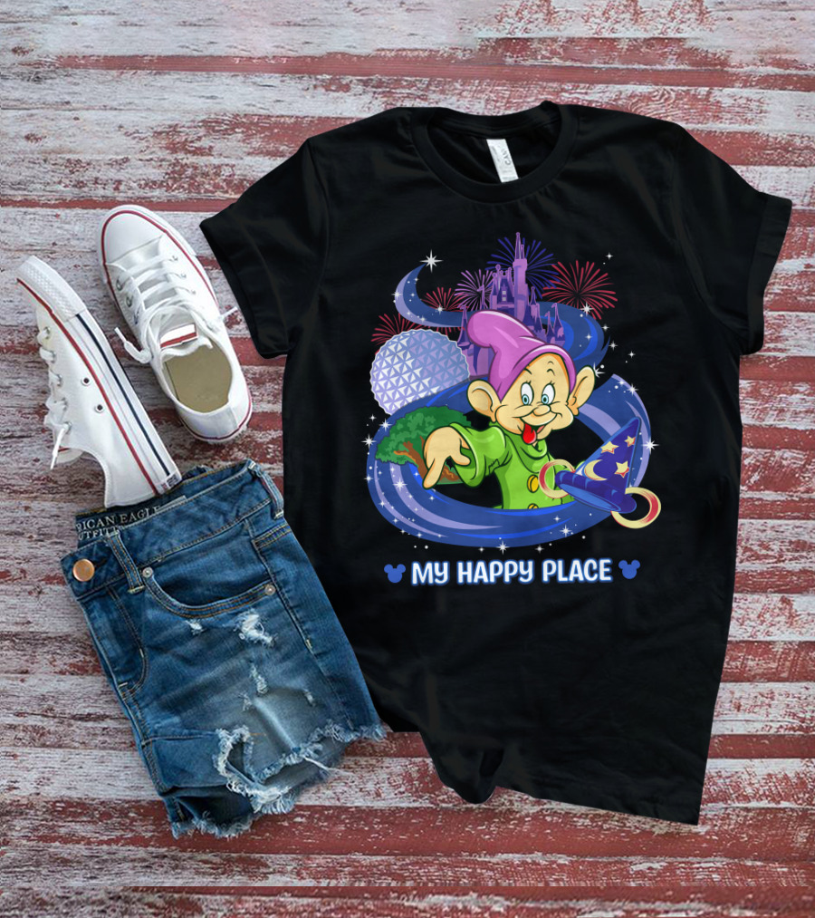 My Happy Place Dopey Castle Fireworks Magic Hat T-Shirt