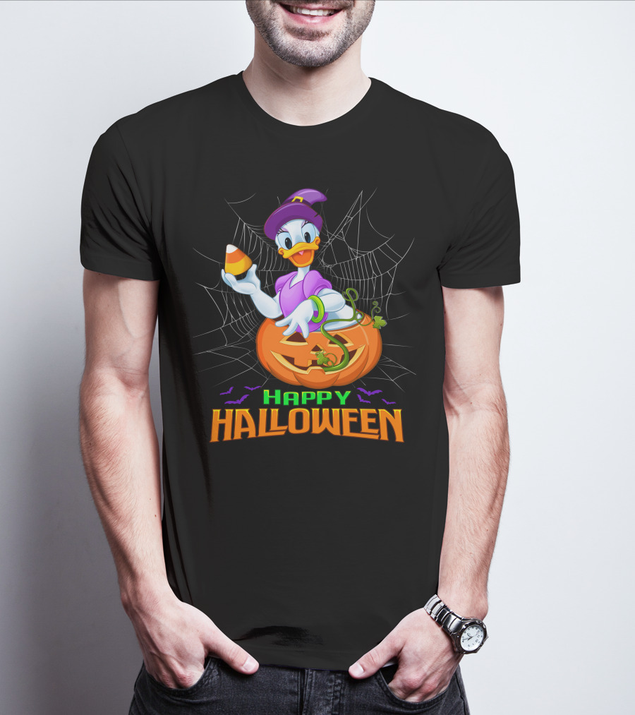 Happy Halloween Daisy Duck Halloween Pumpkin Costume Candy Corn T-Shirt