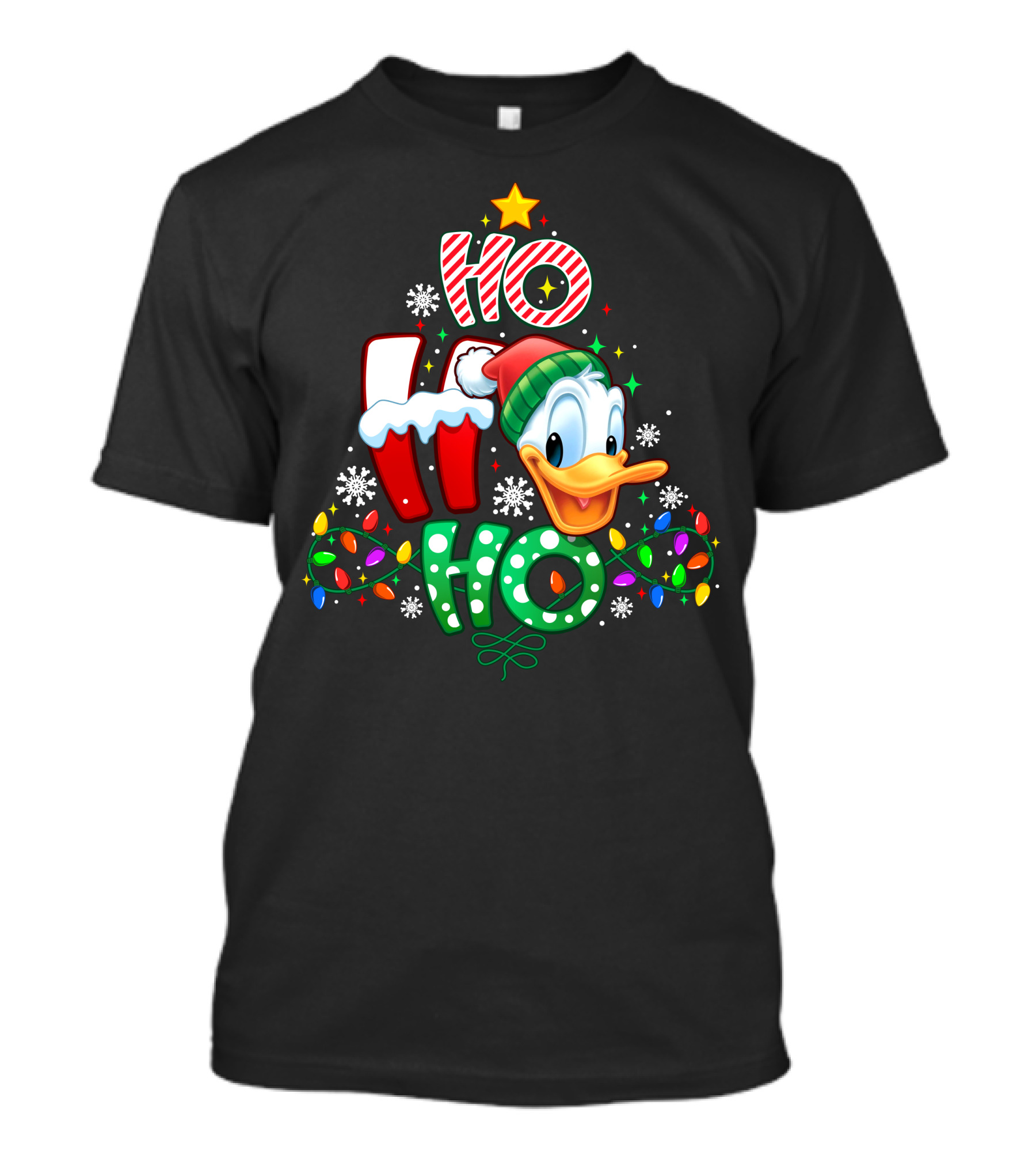 Donald Duck Christmas Ho Ho Ho Festive Lights T-Shirt