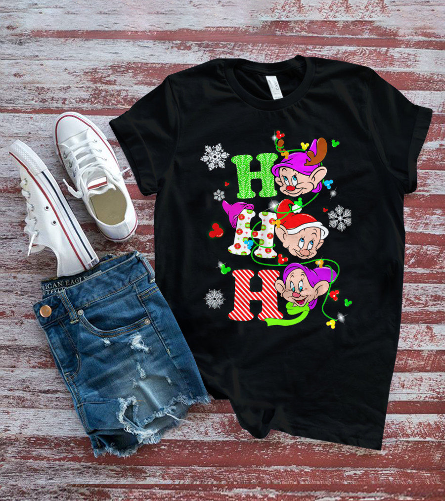Dopey Ho Ho Ho Snow White Christmas Characters T-Shirt