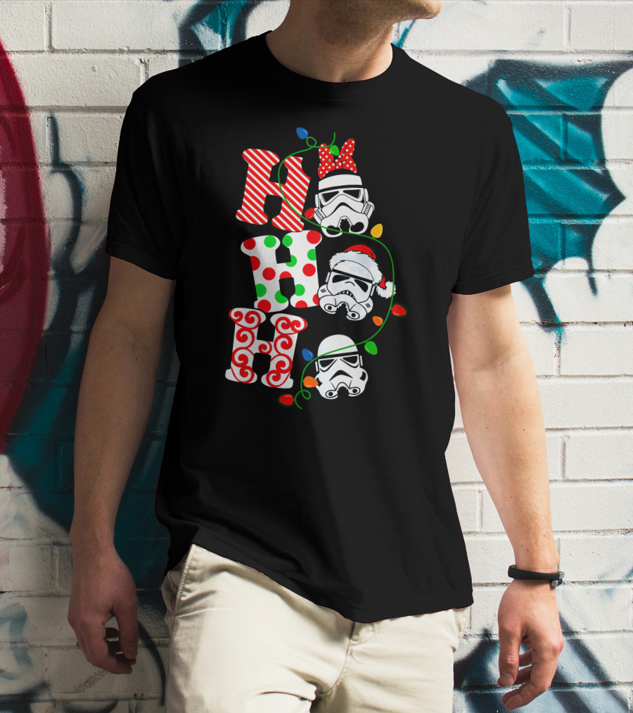Ho Ho Ho Star War Stormtrooper Christmas Lights T-Shirt