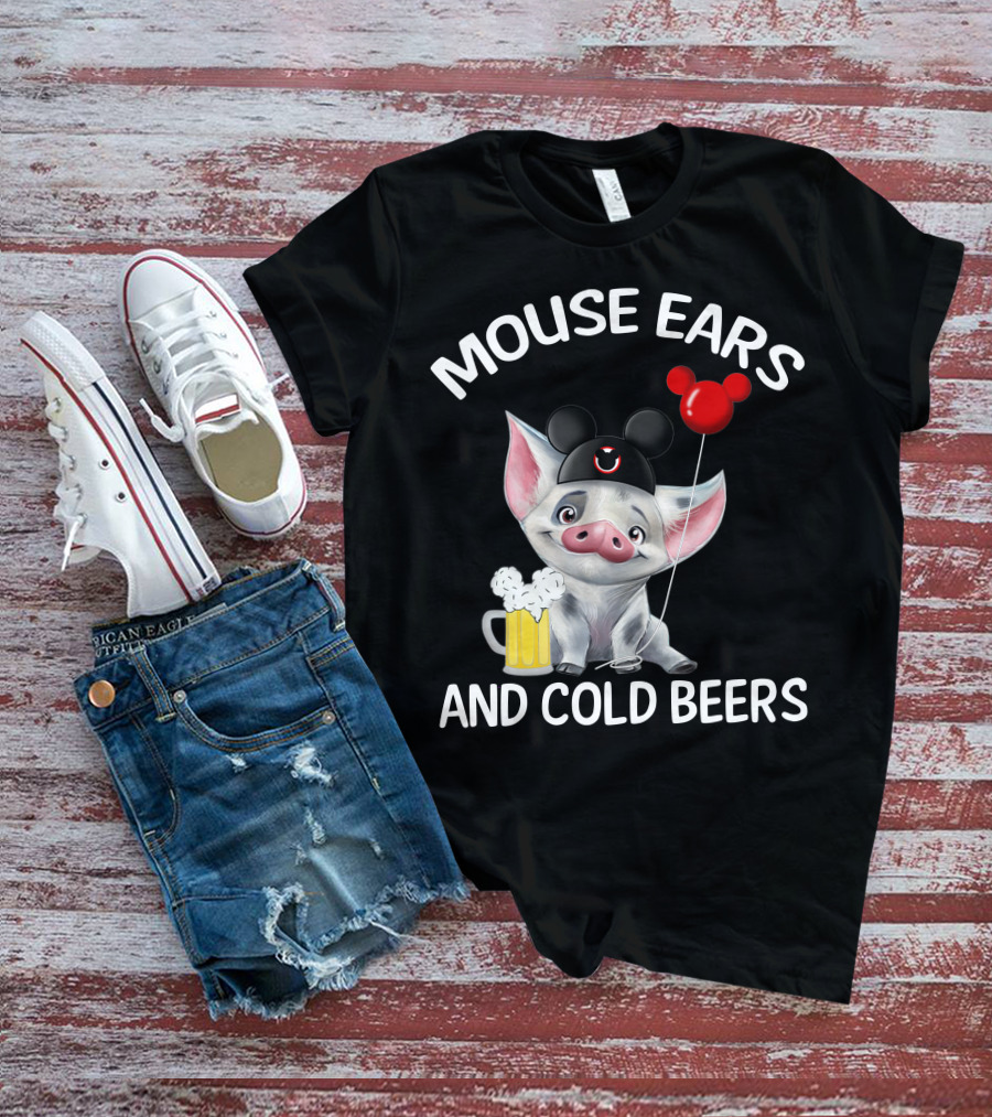 Mouse Ears And Cold Beers Pua Pig T-Shirt