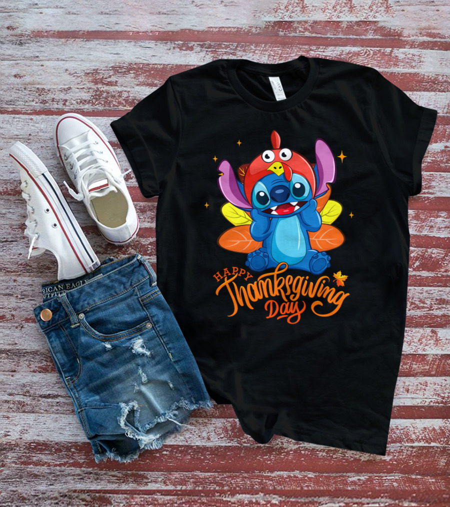 Happy Thanksgiving Day Stitch Turkey Costume T-Shirt