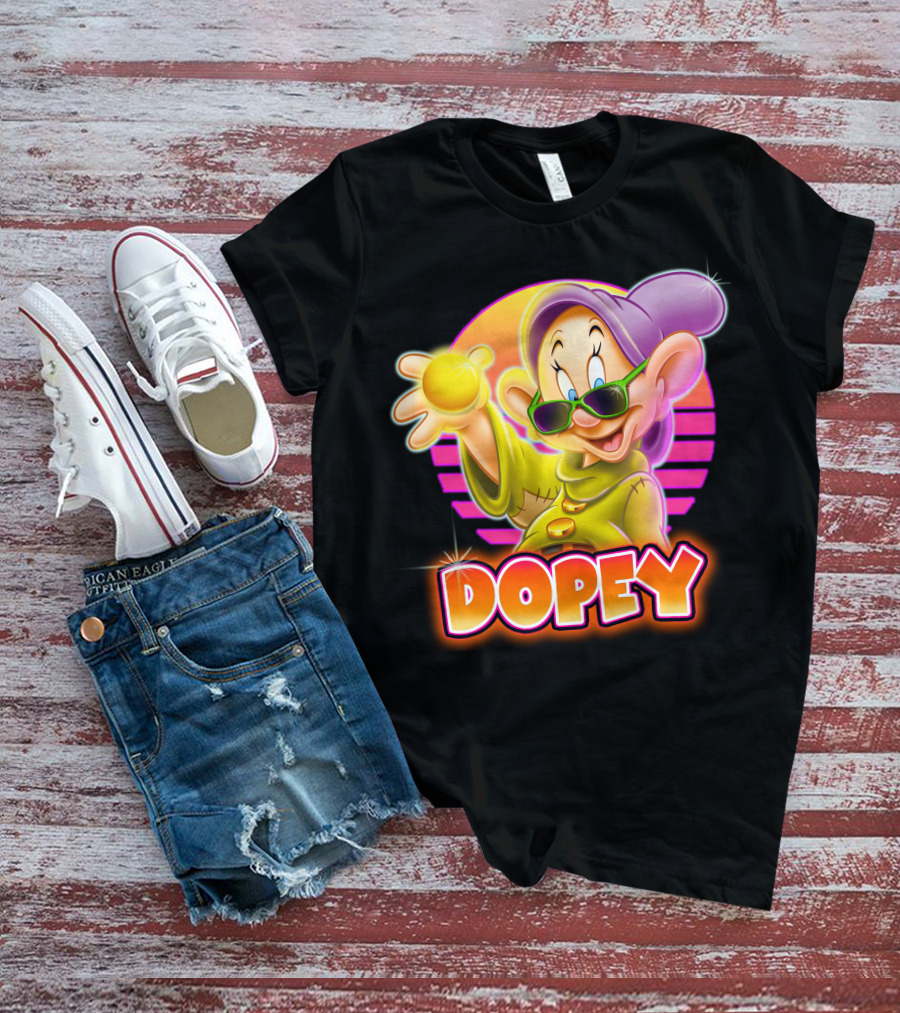 Dopey Retro Sunglasses Glow Neon Style T-Shirt