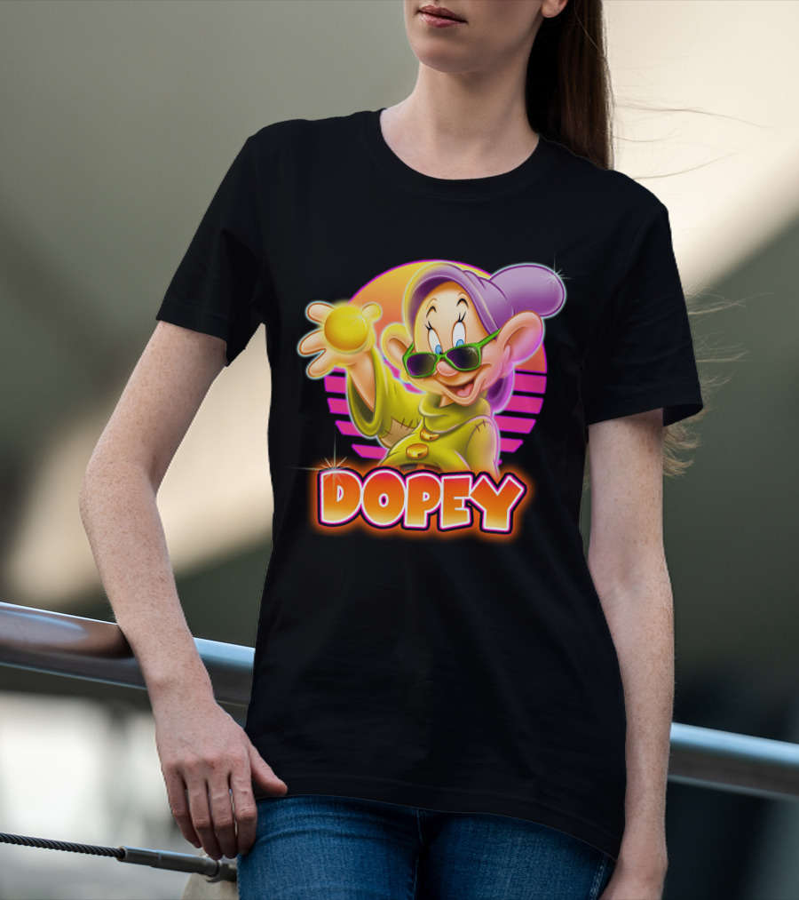 Dopey Retro Sunglasses Glow Neon Style T-Shirt