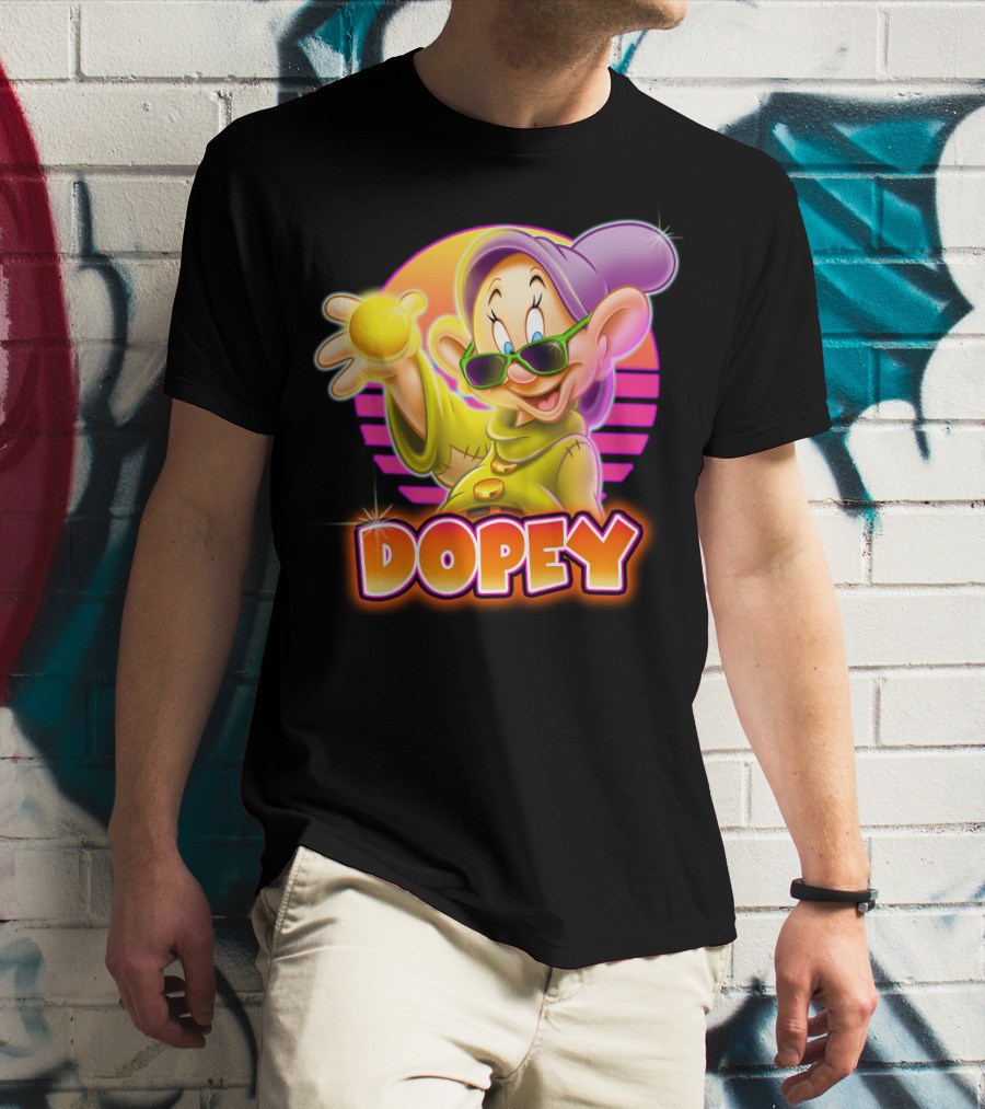 Dopey Retro Sunglasses Glow Neon Style T-Shirt
