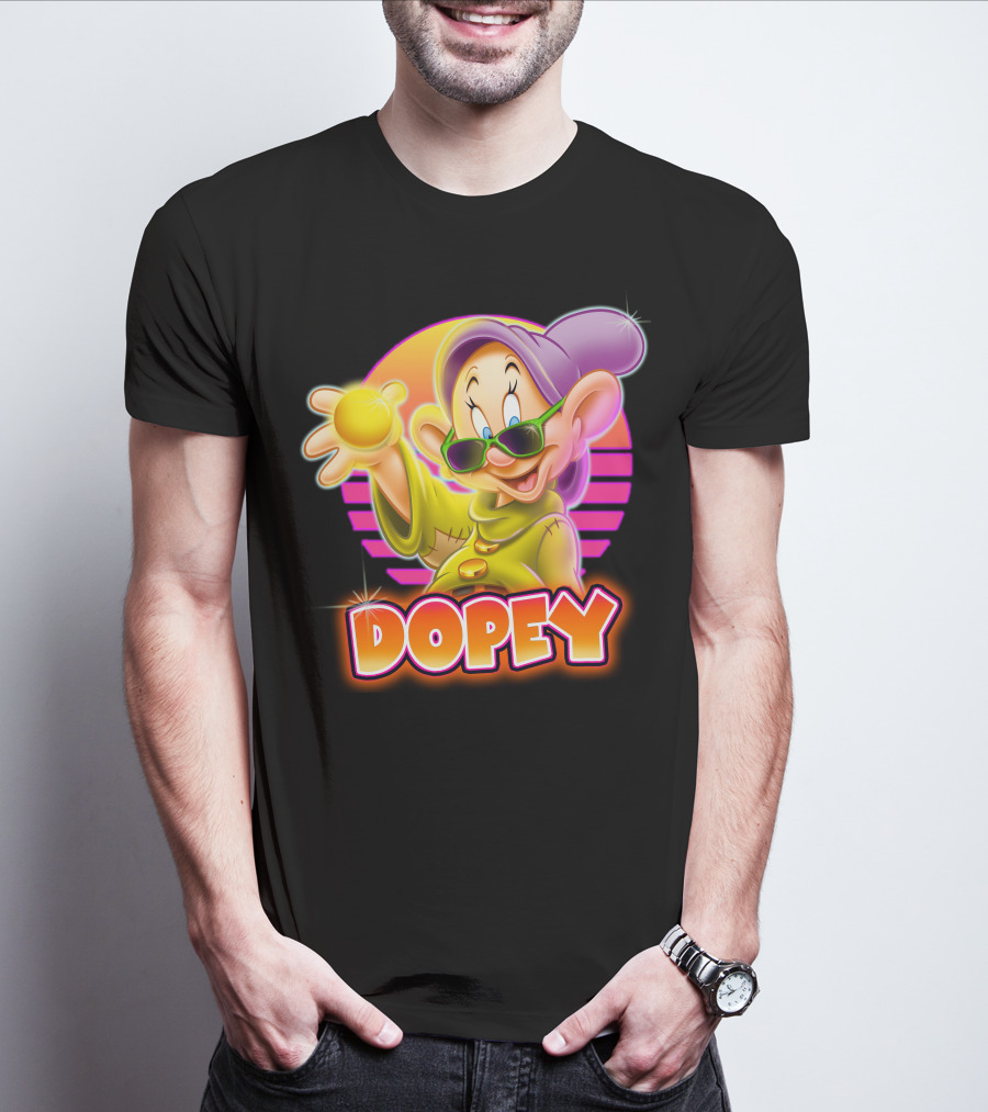 Dopey Retro Sunglasses Glow Neon Style T-Shirt
