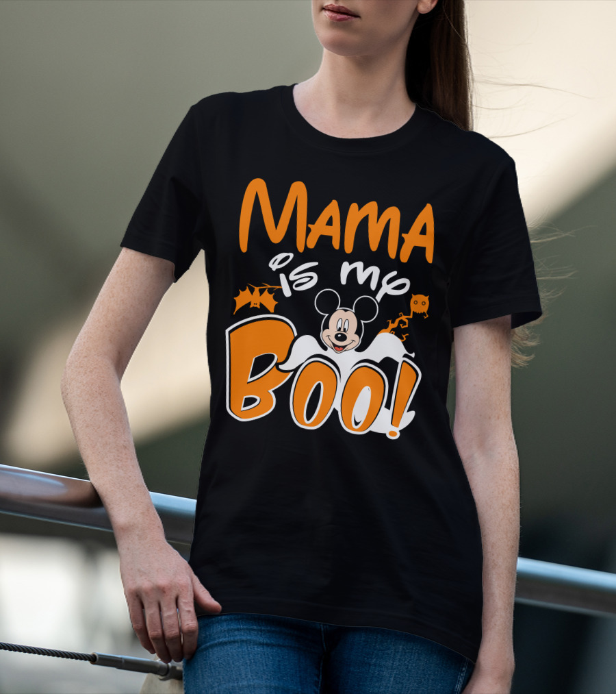 Mama Is My Boo Halloween Mickey Mouse Ghost T-Shirt
