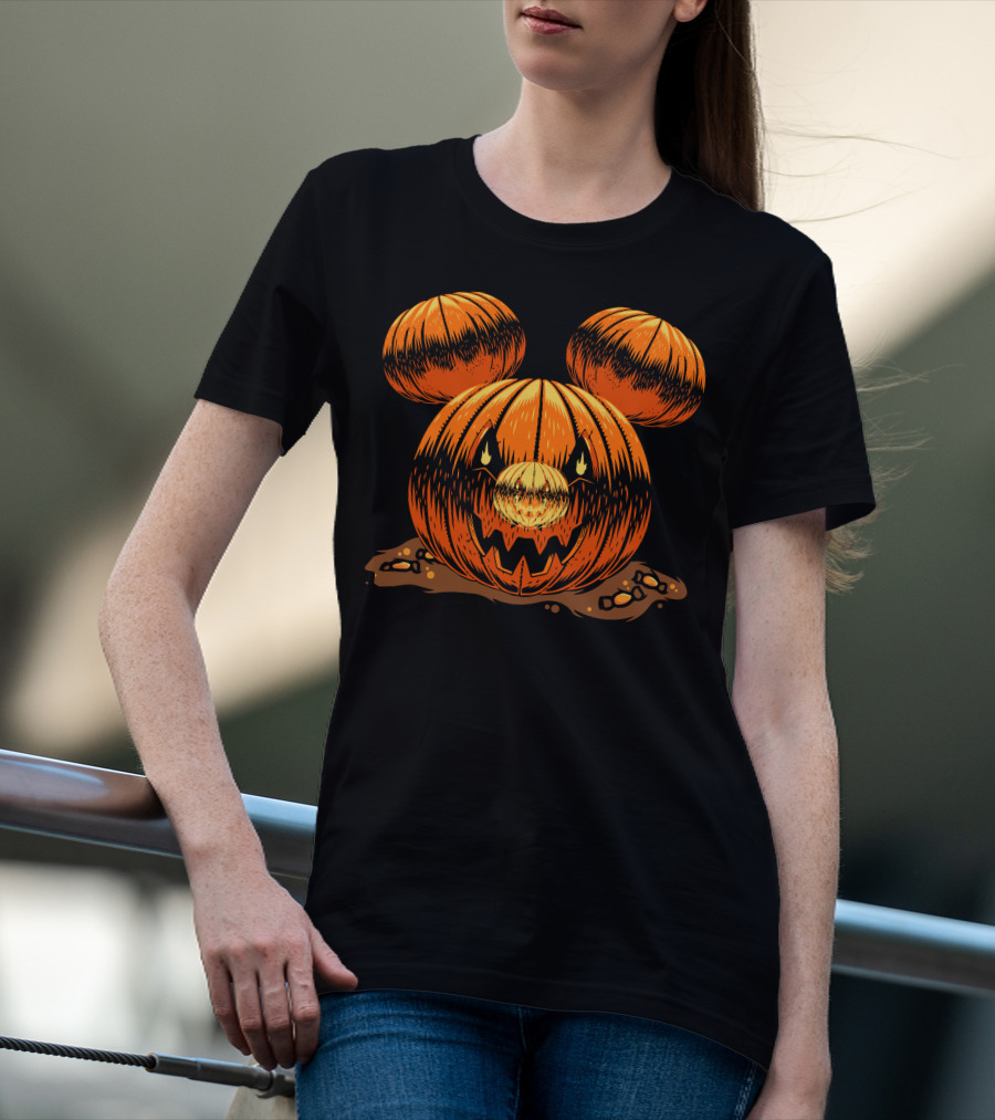 Halloween 76 Pumpkin Mouse Ears Jack-O'-Lantern T-Shirt