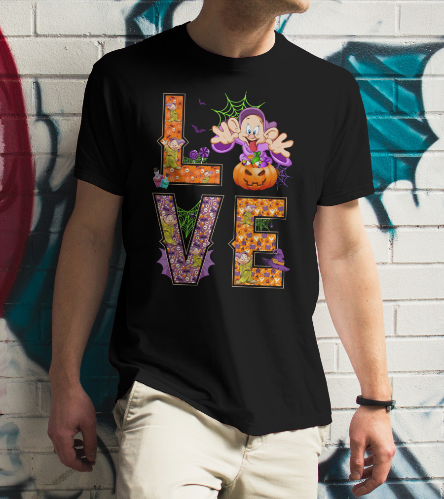 Love Halloween Dopey Pumpkin Spiderwebs T-Shirt