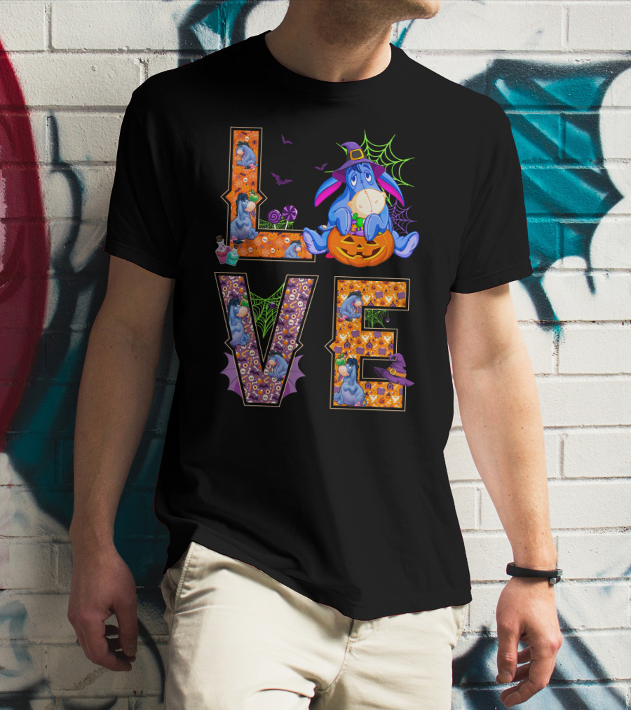 Eeyore Halloween Love Pumpkin Witch Hat Web T-Shirt