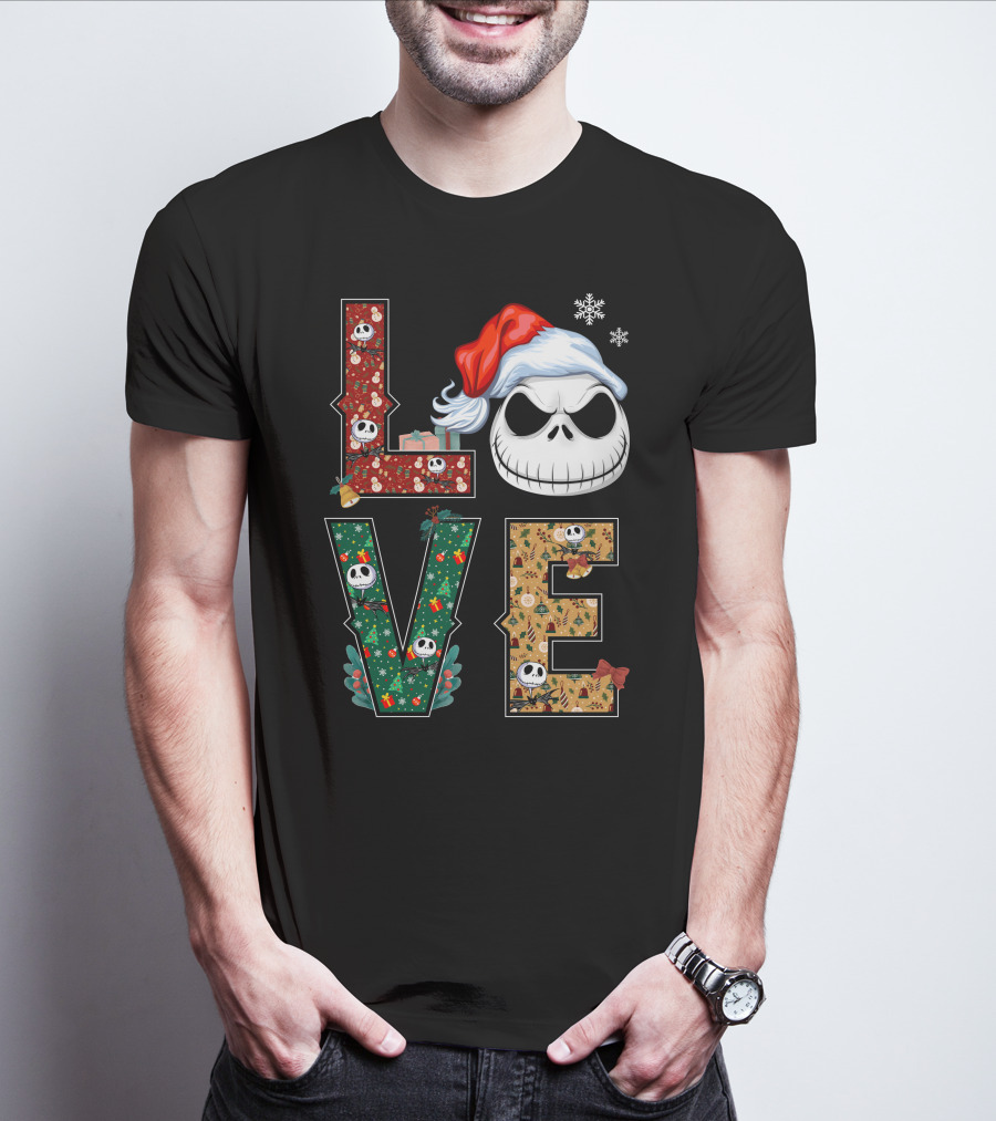 Love Jack Skellington Christmas Theme T-Shirt