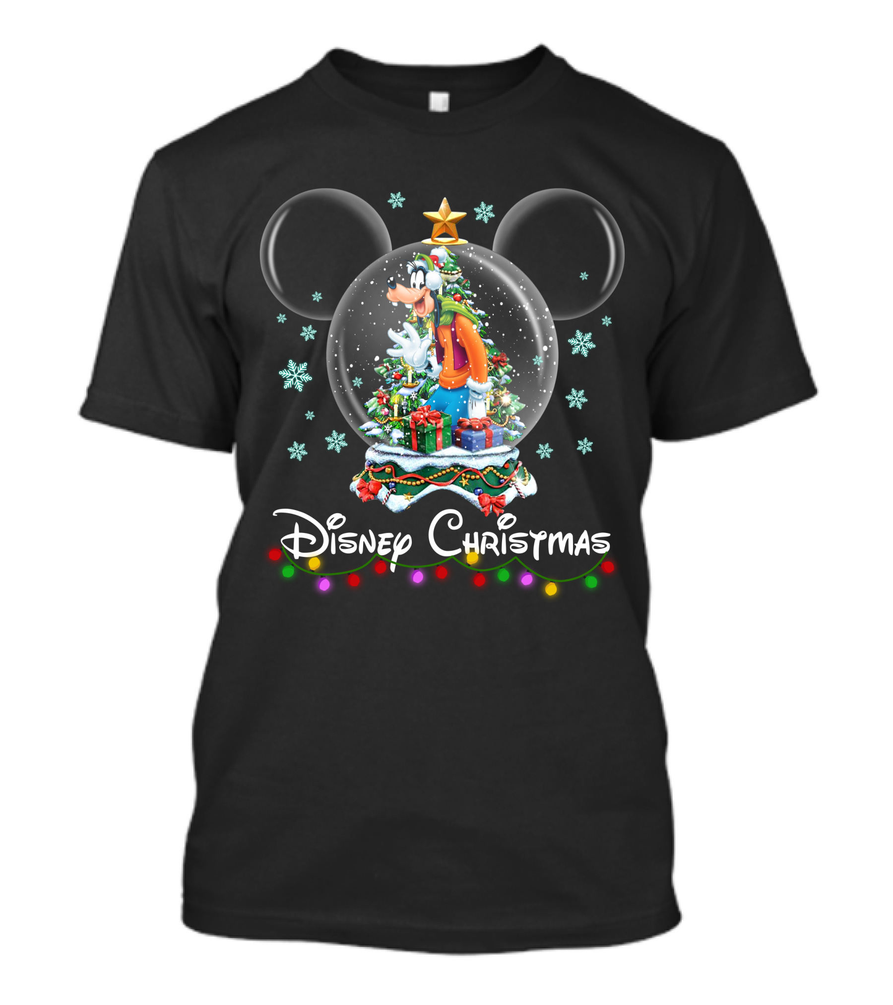 Disney Christmas Goofy Snow Globe Mickey Ears T-Shirt