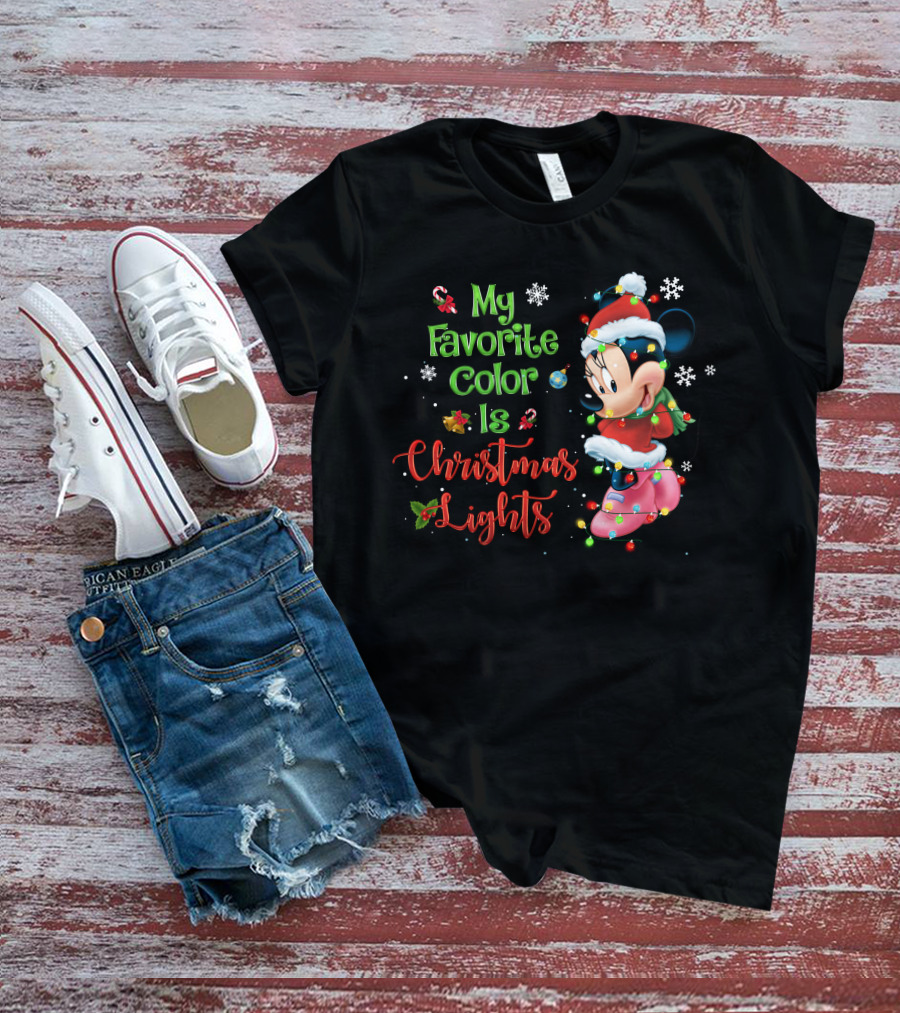 My Favorite Color Is Christmas Lights Minnie T-Shirt