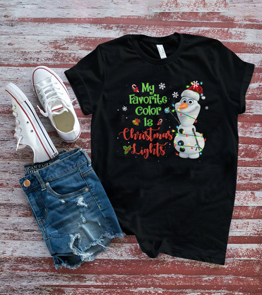 My Favorite Color Is Christmas Lights Olaf T-Shirt