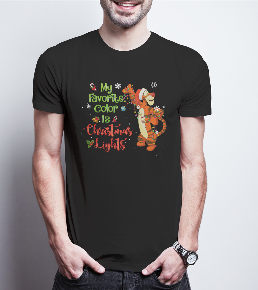 My Favorite Color Is Christmas Lights Tigger T-Shirt