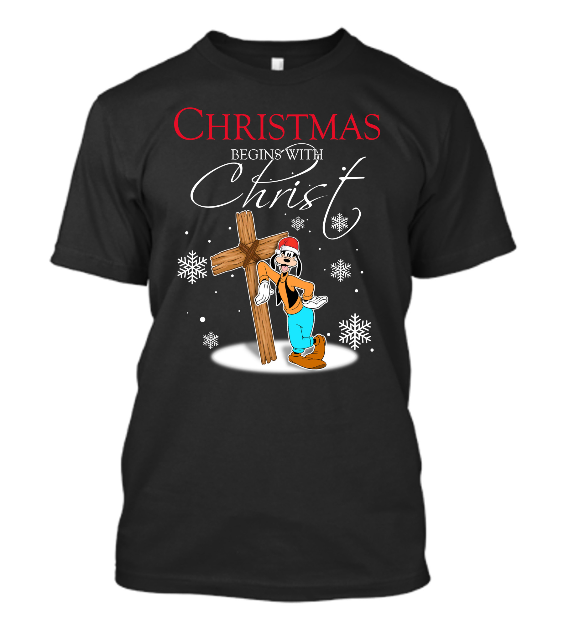 Christmas Begins With Christ Goofy Snowflakes T-Shirt