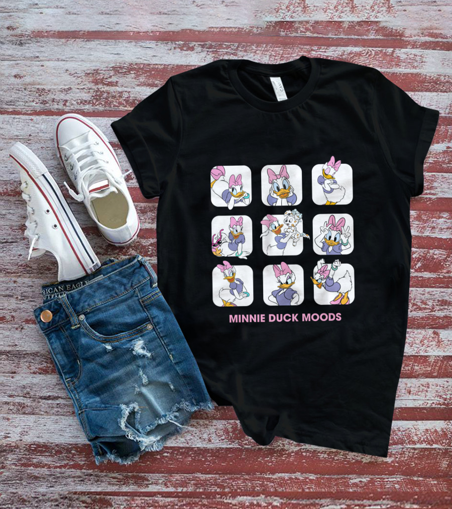 Minnie Duck Moods Daisy Cartoon Expressions T-Shirt