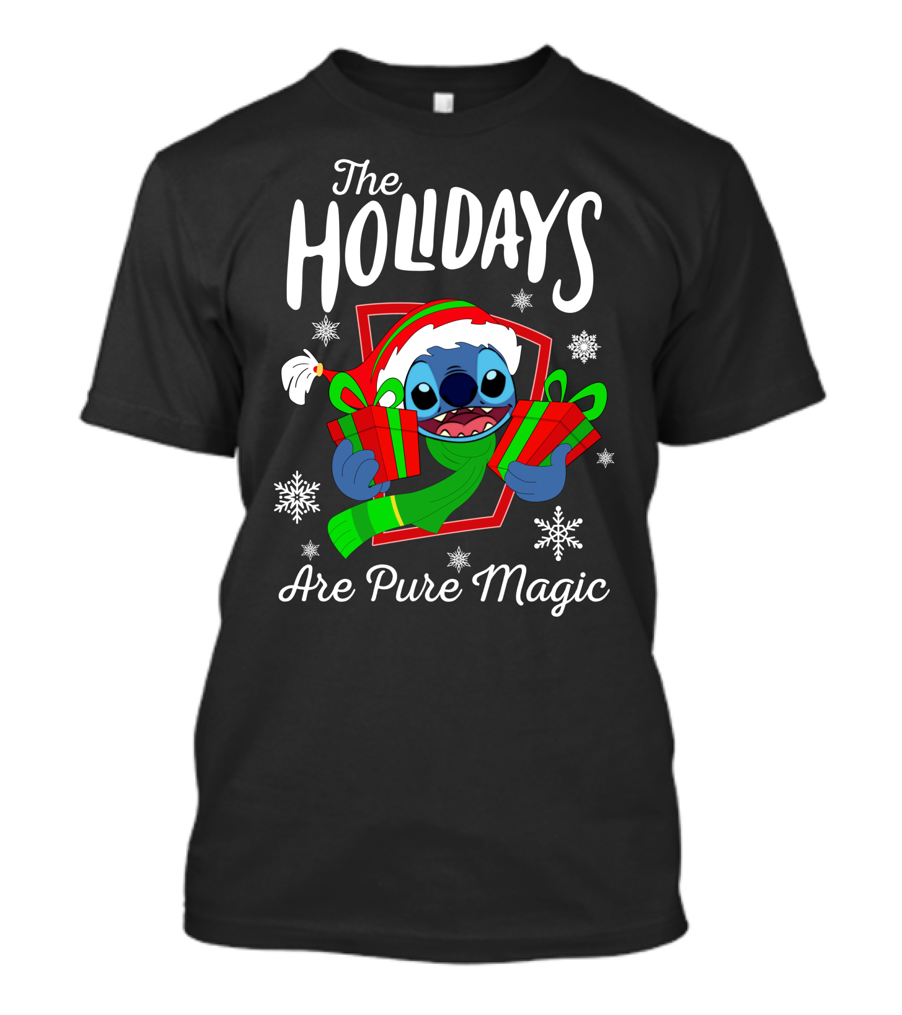 The Holidays Are Pure Magic Stitch Christmas Snowflakes Gifts T-Shirt