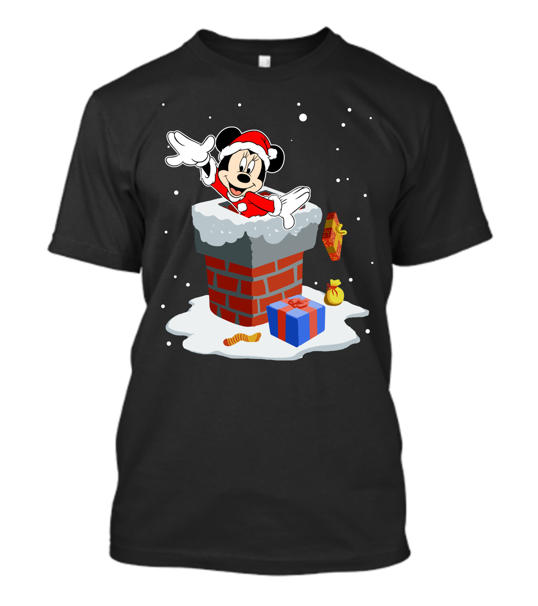 Minnie Santa Christmas Chimney Presents T-Shirt
