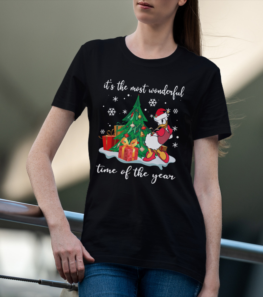It's The Most Wonderful Time Of The Year Daisy Christmas Tree And Gifts T-Shirt