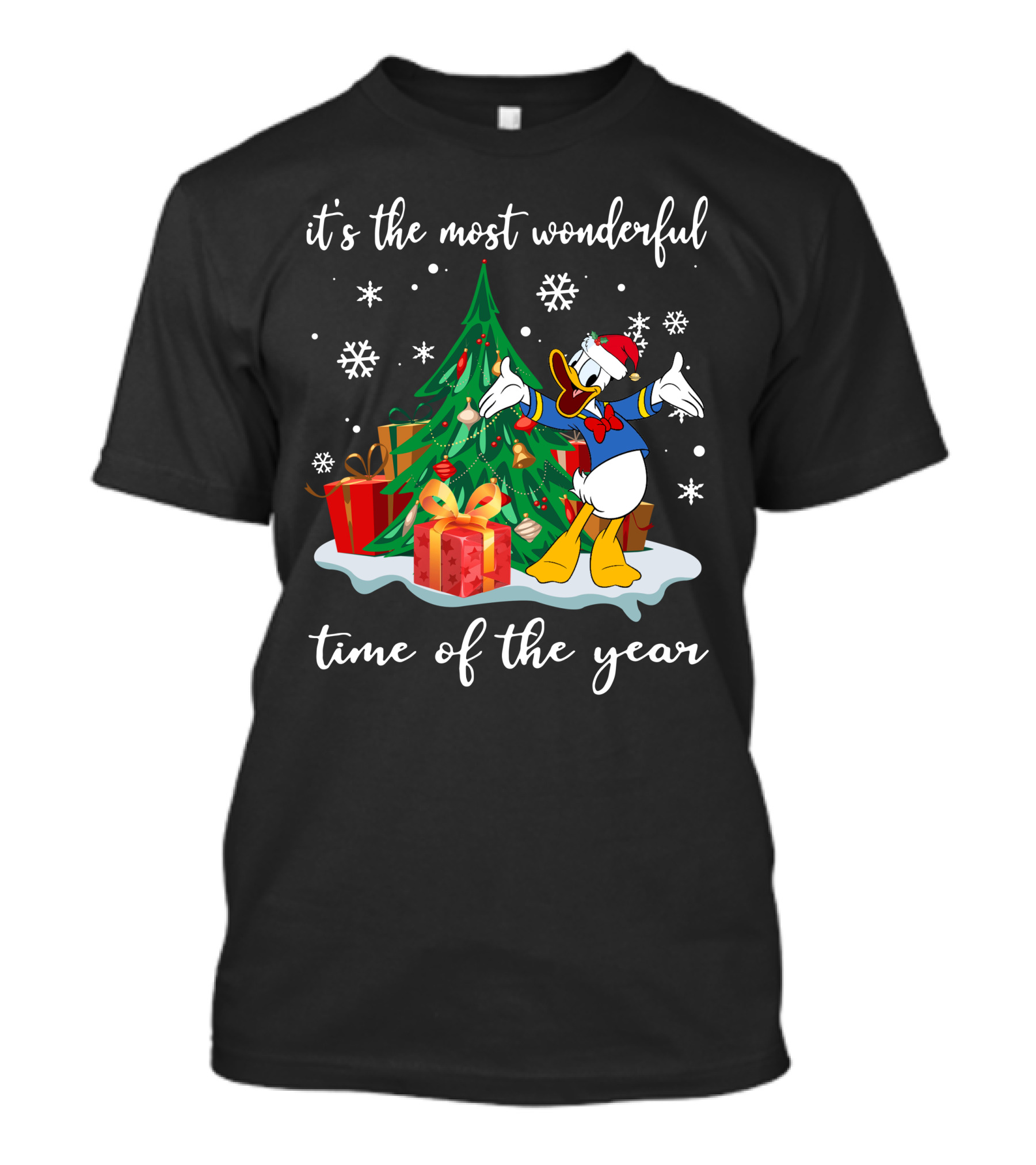 Donald It's The Most Wonderful Time Of The Year Christmas Tree And Gifts T-Shirt