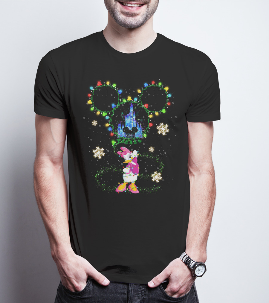 Daisy Christmas Lights Castle Mickey Ears Winter Wonderland T-Shirt