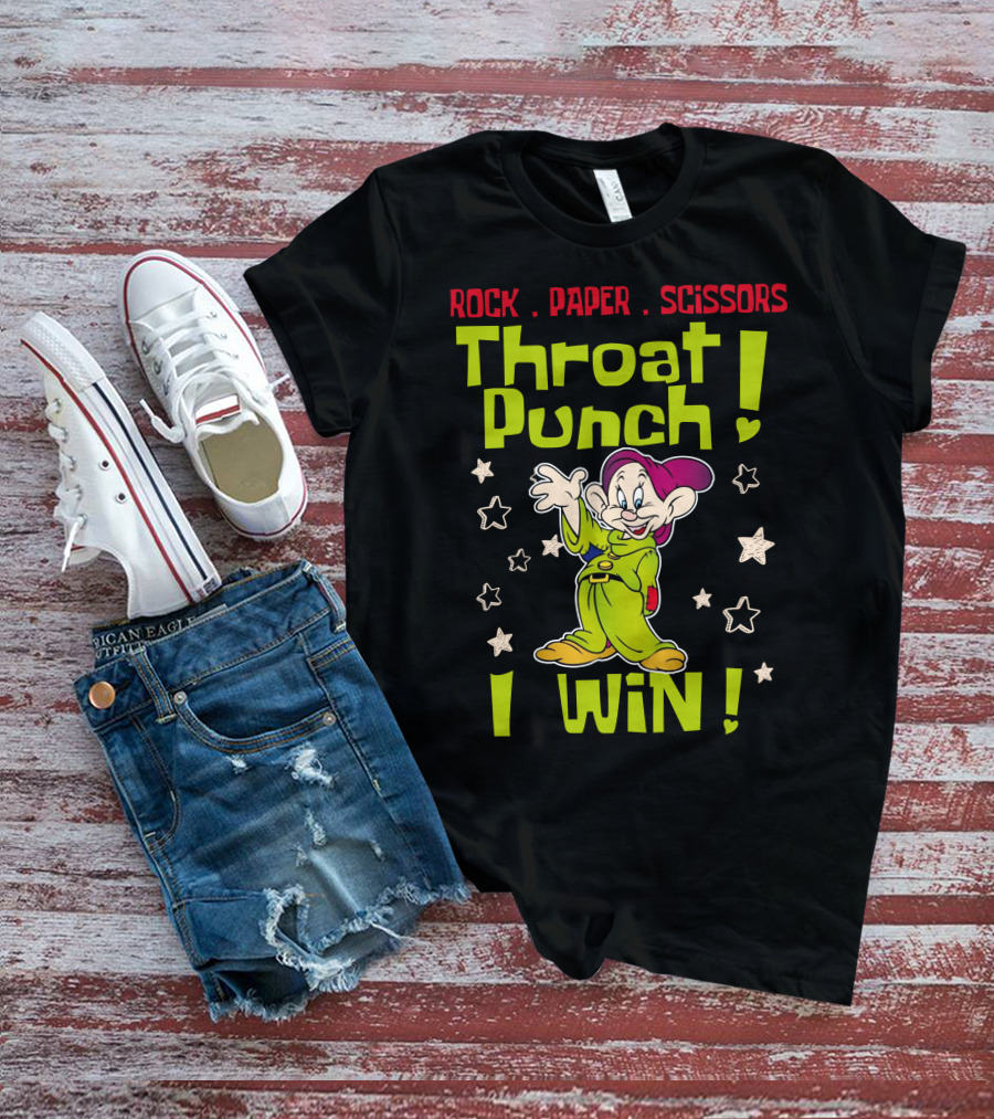 Rock Paper Scissors Throat Punch Dopey I Win T-Shirt